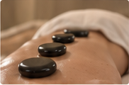 Illustrative hot stone massage detail from the original visual concept